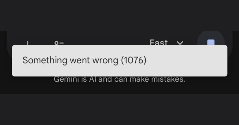 Dấu hiệu nhận biết lỗi 1076 trên Google Gemini